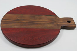 Padauk and walnut pizza board