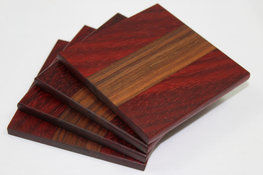 Padauk and walnut drink coasters
